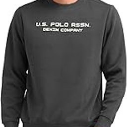 u.s. polo assn. denim co. Men's Grey Printed Crew Neck Long Sleeve Casual Cotton Regular Fit Sweatshirt-picture-3