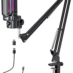 Akkord USB Microphone with Boom Arm – 192kHz/24Bit Cardioid Condenser Mic for Podcasting, Streaming, Gaming, Voice Recording – Plug & Play, Shock Mount, Pop Filter for PC/Mac-picture-57