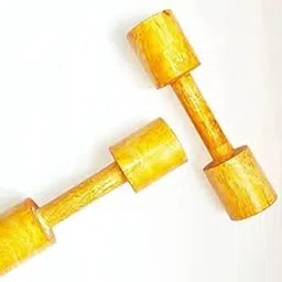 A.S GALLERY Wooden PT Dumbbells | For Kids | For Warm Up Exercises | For Girls and Boys | Premium wood | Pack of 2 image 1