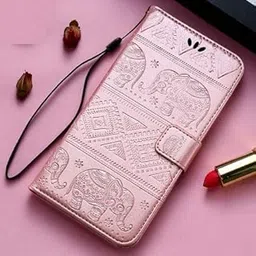 ClickCase Elephant Embossing Series Faux Leather Magnetic Card Holder Wallet Kickstand Case Flip Cover for iPhone 13 Pro (Rose Gold)-picture-13