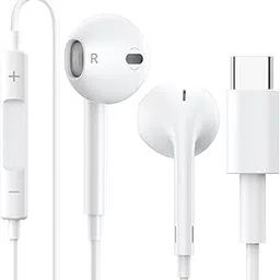 USB Type C in-Ear Handsfree Earphone Wired with Microphone,Volume Control & Noise Cancelling Compatible with iPhone 16 for 16 Plus for 16 Pro for 16 Pro Max, for 15 for 15 Plus for 15 Pro Max White-picture-32