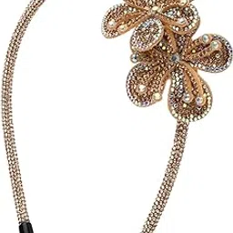 asthetika kids Golden Sparkling Floral Crystal Hair Band for Girls Women Accessories Headband Single Piece Gift Idea-picture-42