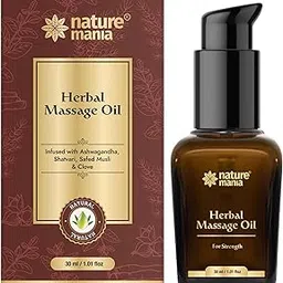 NATURE MANIA Lift-Up Oil for Men | Herbal Body Massage Oil for Men - For Strength, Muscle Relaxation & Active Lifestyle | 30ml image 1