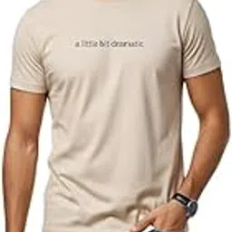 URGEAR Mens Regular Solid Round Neck Cotton Blend Beige T-Shirt-picture-41