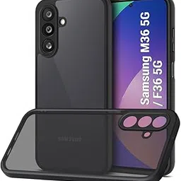 TheGiftKart Ultra-Hybrid Shockproof Back Cover Case for Samsung Galaxy M36 5G / F36 5G | Hard Back Case Cover for Samsung Galaxy M36 5G / F36 5G (PC & TPU, Translucent Smoke Matte Back, Black Sides)-picture-41