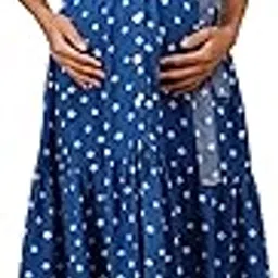 zelena Maternity Zipless Feeding Dress for Women | 100% Rayon Pre & Post Pregnancy Floral Printed Dresses for Pregnant Woman | Nursing Dress for Easy Breastfeeding for Mothers with Pockets-picture-51