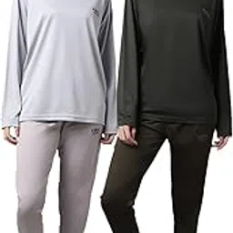 mack jonney Dryfit Lycra Tracksuit Co-ord Set for Women (Pack of 2)-DRY_T_FS_L.GRY_OLV_D10_L.GRY_OLV_004-P-picture-37