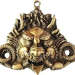 P.J.Handicrafts™ Brass Kirtimukha Wall Hanging Mask, Evil Eye Protector | Home Decor, Size-5.5"-picture-20