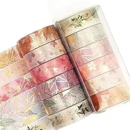 Gold Washi Tape Set DIY Crafts, Bullet Journal Supplies, Planners, Scrapbook, Card/Gift Wrapping -6 Rolls(15mm*5M)-picture-28