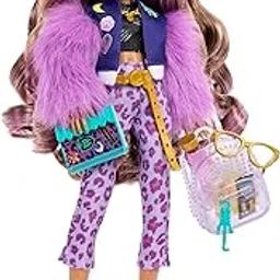 Monster High Clawdeen Wolf Doll with Pet Dog Crescent & Accessories Like Backpack, Planner, Snacks & More-picture-50