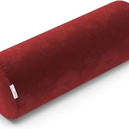 MY ARMOR Memory Foam Orthopedic Bolster Bed Pillow | for Neck, Shoulder, Leg & Back Support & Pain Relief | Washable Premium Velvet Cover with Zip | Maroon, Medium Size - 22" x 8" x 8"-picture-53