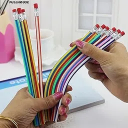 Birthday Popper Flexible Magic Bendy Multicolor Pencils as Birthday Return Gifts | Set of 10 | Includes Eraser on Top | Ideal for Children’s Day, Festival, for All Age Groups-image-9