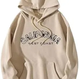 California West Coast Graphic Hoodie, Cotton Blend, Beige-picture-26