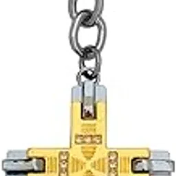 m men style Lord Holy Jesus Christ Crucifix Cross White Stone Keychain Keyring Car Bike Home Office Birthday Gift To Friends Gold Zinc Metal Religious Keychain For Men And Women-picture-19