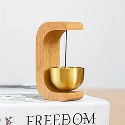 Decortwist® Japanese Style Wooden Wind Chime for Entryways Minimalist Door Hanging Bell with Soft Brass Tone Zen Decor for Home, Office & Boutique Spaces-image-65