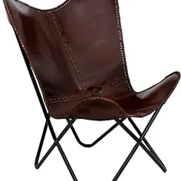 Orbit Art Gallery Leather Butterfly Chair, Leather BKF, Living Room Luxury, Relaxing Chair Full Chair Black Leg-picture-30