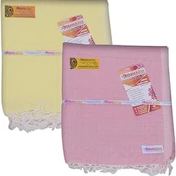 EthnicAlive Bhagalpuri Handloom Organic Summer|AC Chadar|Comforter Dull Andi Silky Lemon and Rosy Pink Combo Pack 2 (Size 220x125cm)-picture-11