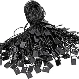 Pack of 1000-7 Inch Nylon Hang Tag String for Clothes Gift Bags Price Tags Shoes Snap Lock Pin Loop Fastener Hook Ties Tag Rope for Belts Pocket Squares Luggage Garments Label Attachment (Black)-image-2