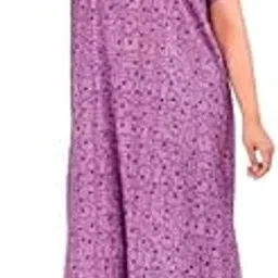 Women's Pure Cotton Nightwear Casual Nighty (Nighty-1103 XXL) Purple-picture-31