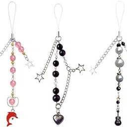 Kawaii Phone Charms for Iphone Beaded Phone Chain Strap Set of 3 Pcs Phone Charm for Phone Case Mobile Phone Charm Strap Lanyards Camera & Bag Charms Phone Accessories for Girls Phone Chain-picture-39