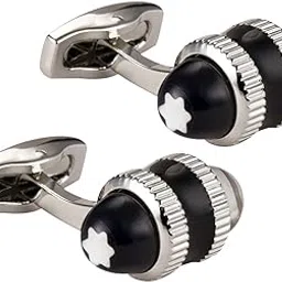 knighthood Iconic Star Emblem Formal Executive Cufflinks For Men (Silver Black)-picture-47