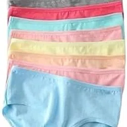 100% Super Soft Cotton Hipster Ladies Plain Bright Panty/Innerwear Inner Elastic Underwear Combo (Colour May Very)-picture-49