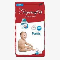 CPLSUPERSOFT Baby Diaper Pant Style | Up to 12 Hours Absorption | Medium | 7-12 Kg | Pack of 1 (34 Pieces)-picture-57