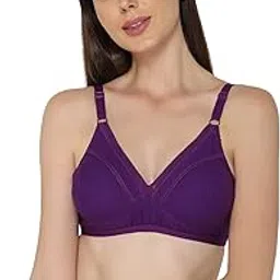 naidu hall Women's Cotton Brassiere | Non-Padded | Non-Wired | Full Coverage | Laced Neckline Regular Bra | 1 Piece-picture-18