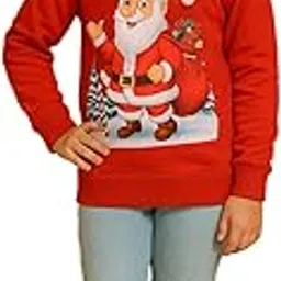 Full Sleeves Christmas Girls Sweatshirt with All Over Xmas Snowman Print-picture-30