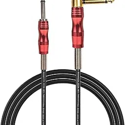 KEBILSHOP Guitar Cable 32 Feet, Right Angle 1/4 Instrument Cable for Electric Guitar, Bass Guitar, Electric Mandolin, Pro Audio METAL PLUG (10 METER)-picture-13