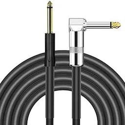 MOCKING BIRD 6.35MM Mono TS Guitar Cable 90 Degree Right angle 6.35MM Male to 6.35MM Male Jack Audio Instrument cable Guitar cable (1Mtr)-picture-13