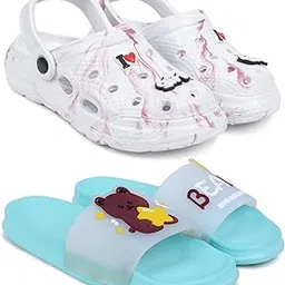 pampy angel Combo Pack of 2 Slipper/Flip Flops/Slides/Clogs/Sandals with Adjustable Back Strap for Women (WCL-LGirl,Bear)-picture-35