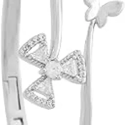 kushal's Fashion Jewellery White Rodium Polished Zircon Adjustable Kada |Best For Gifting, Bride, Bridemaids & Special Occasion | Zircon Kada For Women - 440845-picture-53