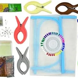 Prabhas Designs Pre-Pleating Kit with 6 Items | Ironing Mat 1, 4-inch Clips 6 nos, Inch Tape, Saree Packing Cover (14 X 18 inches) 5 nos, Safety Pin 50 nos, and Pearl Pin 40 nos || for Beginners-picture-18