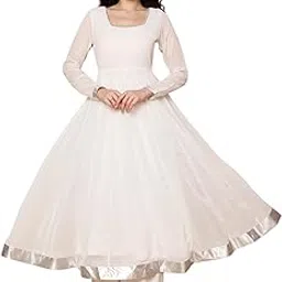 kza Women’s Georgette Hand Embroidered Flared Anarkali Suit for Women | Full Sleeves Flare Anarkali Dress for Woman | Ethnic Flared Anarkali Kurta for Women-picture-52