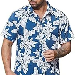 lookmark Men's Floral Vibrant Printed Half Sleeve Loose Fit Casual Shirt in Cotton Blend – Perfect for Beach Days, Everyday Comfort, and Effortless Style-picture-12