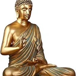 SWABA HANDICRAFTS Fibreglass 2 Feet Buddha Statue for Home Decor Big Size Idols Living Room Door Entrance Decoration Items Decorative Showpiece,Decor Items for Home and Office (2 Feet Gold - 2)-image-14
