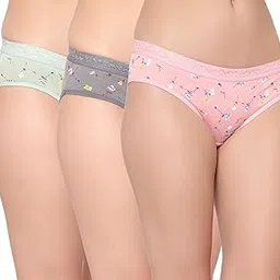 fiveflag Women's Cotton Blend Printed Hipster Panties | Soft Breathable Underwear (Pack of 3)-picture-19