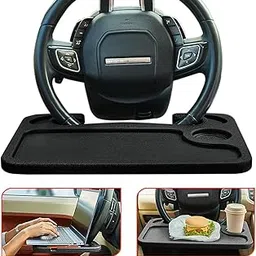 Detachable Tray on Steering Wheel for Laptop & Food Long Portable Steering Wheel Tray Long Time Driving Self Driving Tour Essentials Use-picture-26
