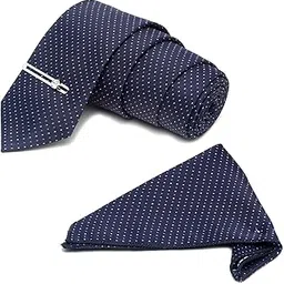 mutaqinoti Mens Woven Premium Silk Necktie Suit Accessories Set With Pocket Square And Chrome Tie Pin (TE-CP)-picture-12