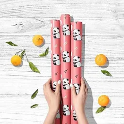 ArtzFolio Baby Panda Bears and Balloons | Art & Craft Gift Wrapping Paper Sheet | Plain & Smooth Effect | 19 x 13 inch (48 x 33 cms); Set of 5 Sheets-picture-18