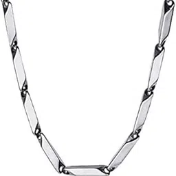 meenaz Fashion Jewellery Pure Stainless Steel Long rice platinum Silver Necklace hip hop Neck Chains Chain for Men stylish Boys Women girls Boyfriend Gents-picture-18
