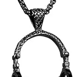 rvm jewels DJ Headphone Music Lover Stainless Steel Pendant Hip Hop with 24inch Round Box Long Thick Chain Necklace Gift for Men & Boys image 1