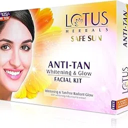 Lotus Herbals Safe Sun Anti Tan Whitening & Glow 4 In 1 Facial Kit |160g-picture-54