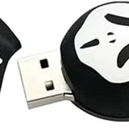 CleverlyGifted_64GB Ghost Face USB Flash Drive, Black and White Design, Novelty Character Shape, 1pc, Upto 10mbps-picture-13