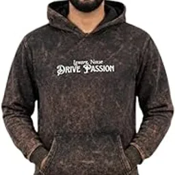 nolon fashion The Sports Cat Drive Class Men's Bio-Wash Hoodie, Black-Brown Acid Wash, Winter Hoodies for Man,350 GSM Hoodie,Breathable Fabric-picture-47