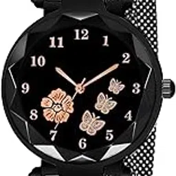 cero New Flower Butterfly Dial Mgnetic Strap Girls Analogue Watch for Woman-picture-25
