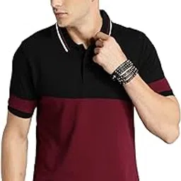 Regular Fit Half Sleeve Matty Polo Neck Men's Tshirt (Mustard Color)-image-1