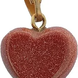 Shivanjali Plus Gems - Heart Shape Sun Gemstone Stone Charms Healing Stone Love Pendant,Best Gift Item. Size - 13 x 15 x 7.5 mm Approx.-image-3