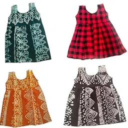 menmaii Girls Cotton A-Line Frocks(2to 3years), Pack of 4 Frocks(colours based on availability)-picture-28
